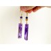 Dangle purple resin earrings • Geometric drop earrings • Resin jewelry • Resin earrings • Handmade jewelry