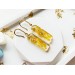 Resin Dangle Earrings • Drop Earrings with pressed real yellow flowers • Meditation Earrings • Wedding Earrings • Hook Earrings for women