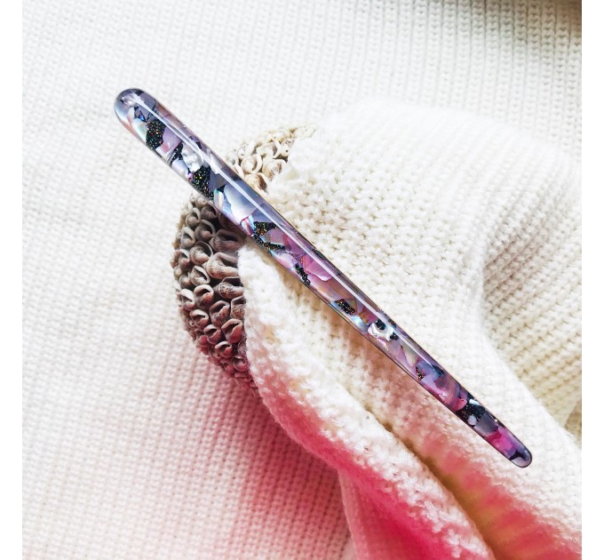 Pink hair stick with Mother of Pearl