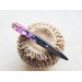 Purple hair stick with mother of pearl