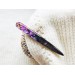 Purple hair stick with mother of pearl