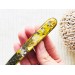 Yellow hair stick with mother of pearl