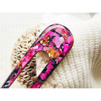 Cherry Color Hair Clip with Mother of Pearl