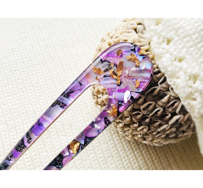 Lilac Color Hair Clip with Mother of Pearl