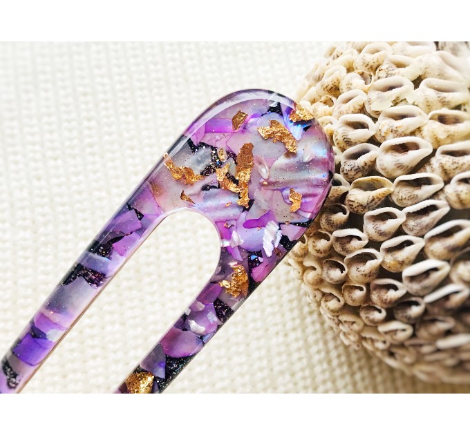 Lilac Color Hair Clip with Mother of Pearl