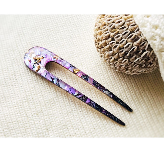 Lilac Color Hair Clip with Mother of Pearl