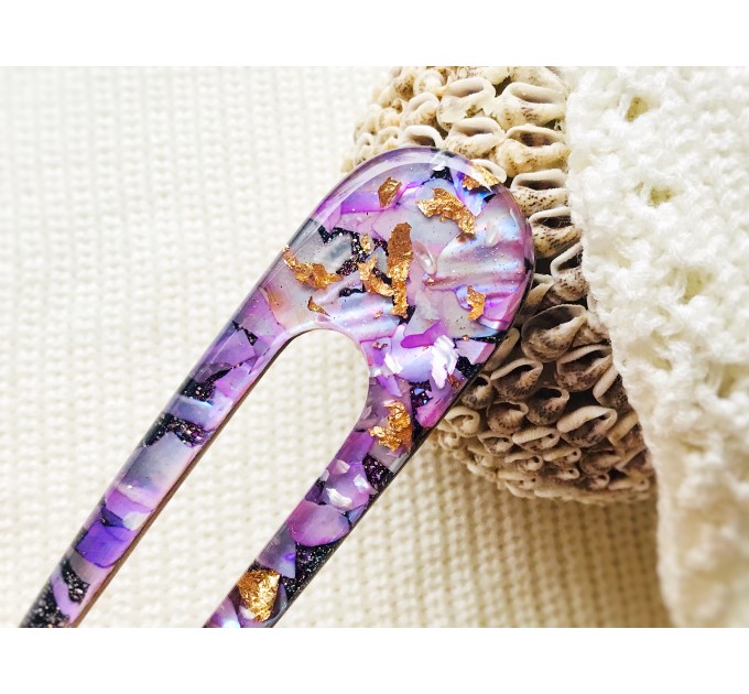 Lilac Color Hair Clip with Mother of Pearl