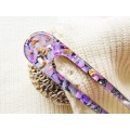 Lilac Color Hair Clip with Mother of Pearl