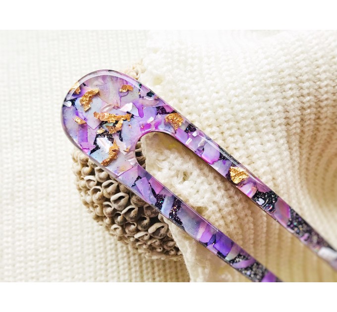 Lilac Color Hair Clip with Mother of Pearl