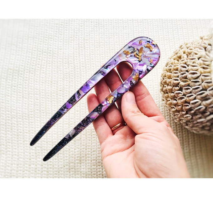 Lilac Color Hair Clip with Mother of Pearl