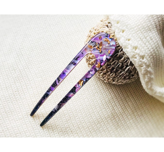 Lilac Color Hair Clip with Mother of Pearl