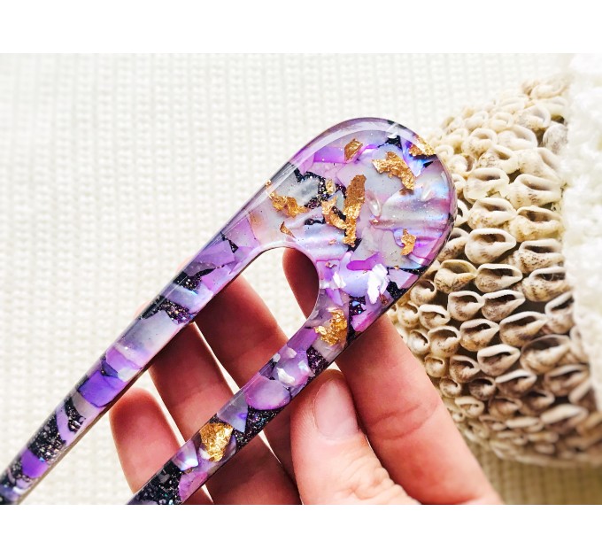 Lilac Color Hair Clip with Mother of Pearl