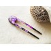 Purple Hair Clip with Mother of Pearl