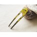 Yellow Resin Hair Pin with Mother of Pearl