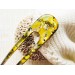 Yellow Resin Hair Pin with Mother of Pearl