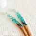 Hair stick with blue flowers